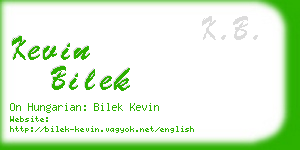 kevin bilek business card